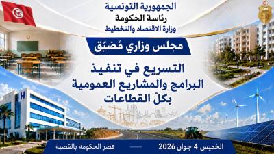 التسريع في تنفيذ البرامج والمشاريع العمومية بكلّ القطاعات محور اجتماع مجلس وزاري مضيّق بإشراف رئيسة الحكومة